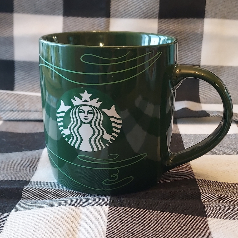 Starbucks Green 12 OZ Ceramic Coffee Tea Cup Mug With Handle 2020 Versio…